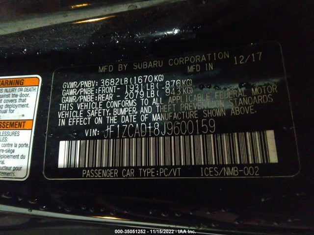 2018 Subaru BRZ, VIN: JF1ZCAD18J9600159
