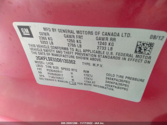 2GKFLSE33D6135362 GMC Terrain Sle