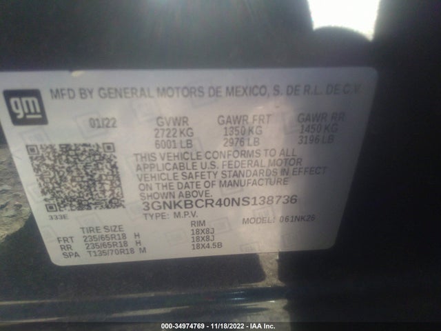 Chevrolet Blazer Lt 2022 3GNKBCR40NS138736 Image 9