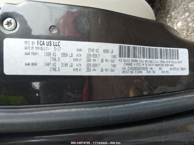2C4RDGBG5HR780299 Dodge Grand Caravan Se