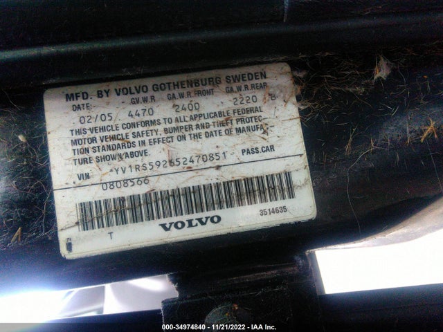 Volvo S60 2005 YV1RS592652470851 Image 9