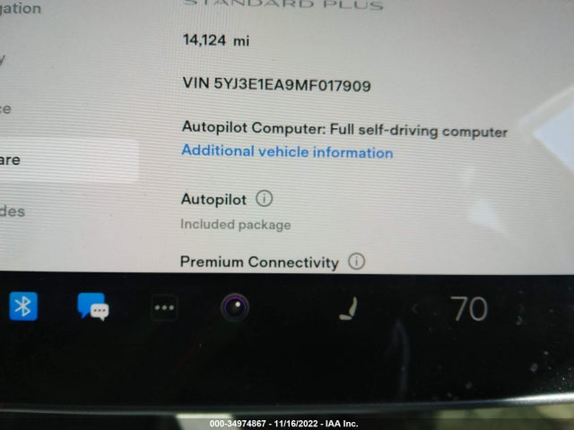 Tesla Model 3 Standard Range Plus 2021 5YJ3E1EA9MF017909 Image 7