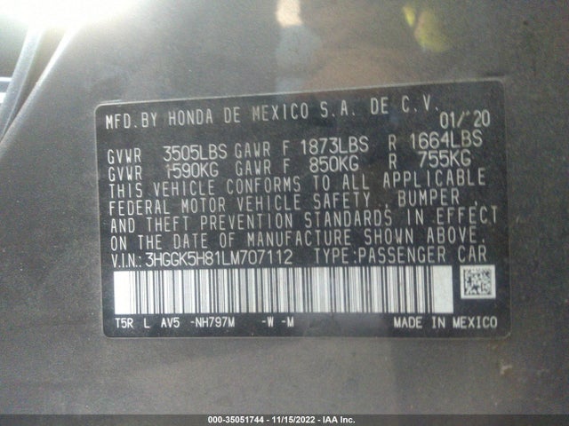 2020 Honda Fit, VIN: 3HGGK5H81LM707112