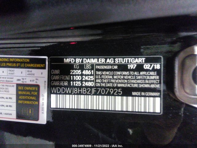 WDDWJ8HB2JF707925 Mercedes-Benz C-class Amg C 63 S
