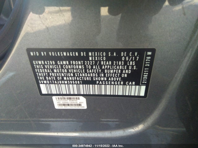 3VWD17AJ8HM395081 Volkswagen Jetta 1.8t Sport