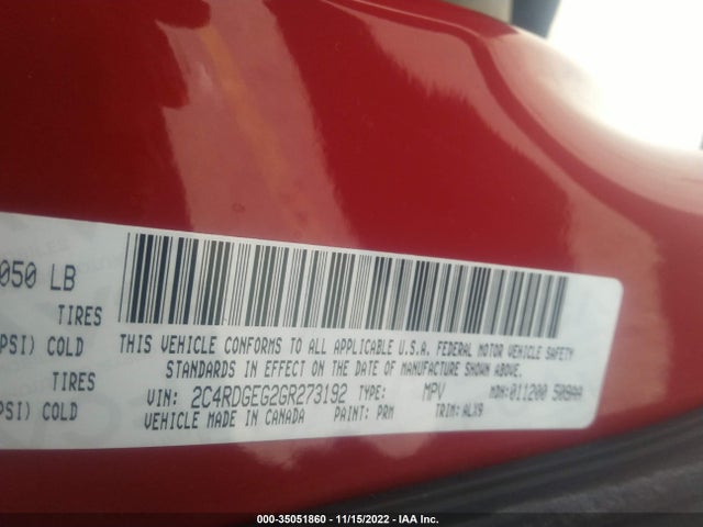 Dodge Grand Caravan R/t 2016 2C4RDGEG2GR273192 Image 9