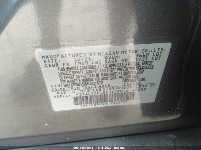 2021 Nissan Kicks, VIN: 3N1CP5DV5ML551872