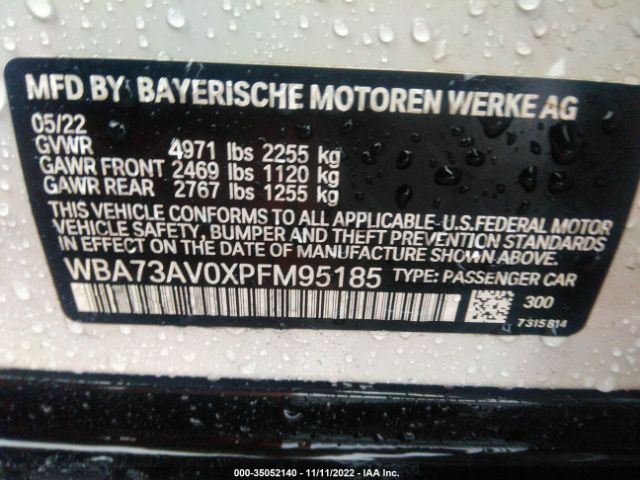 WBA73AV0XPFM95185 BMW 4 Series 430i Xdrive