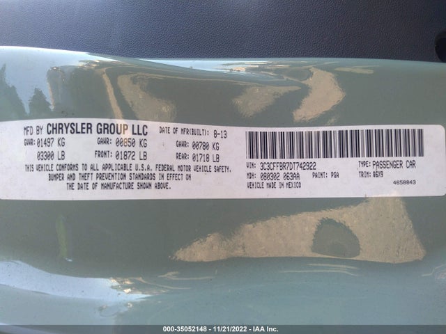 3C3CFFBR7DT742922 Fiat 500 SPORT
