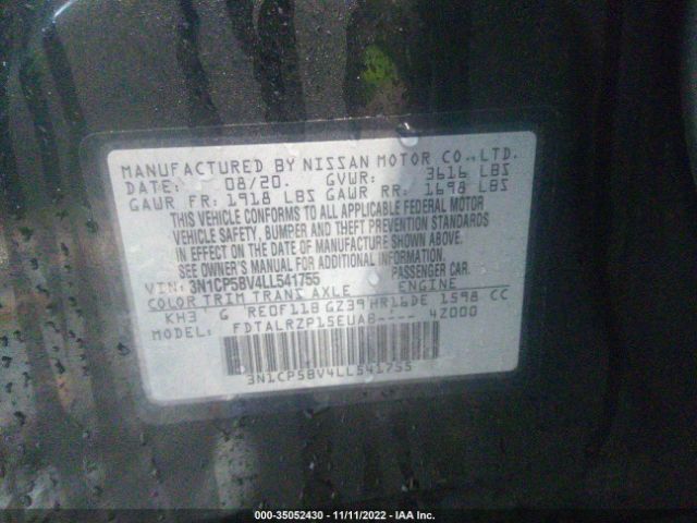 3N1CP5BV4LL541755 Nissan KICKS S