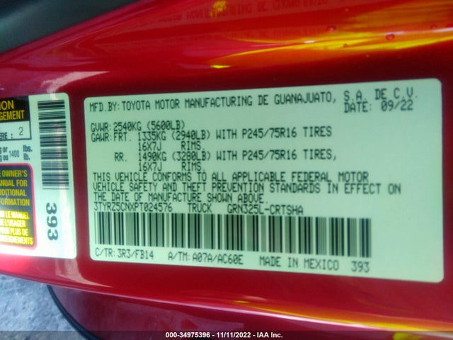 2023 Toyota Tacoma, VIN: 3TYRZ5CNXPT024576