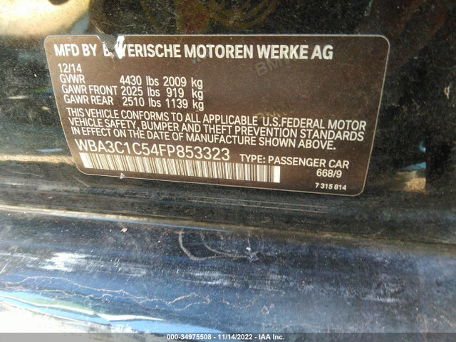BMW 3 Series 328i 2015 WBA3C1C54FP853323 Image 10