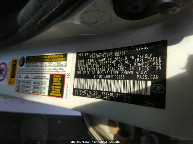 2014 Toyota Avalon, VIN: 4T1BK1EB6EU102286