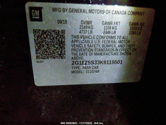 Chevrolet IMPALA LT 2019 2G11Z5S33K9115501 Image 11