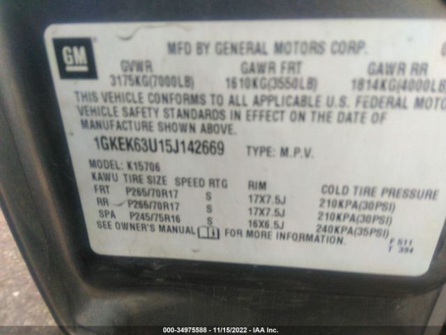 1GKEK63U15J142669 GMC YUKON DENALI