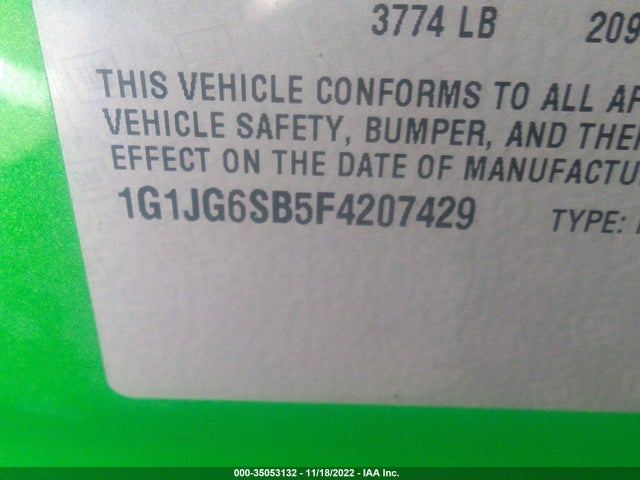 Chevrolet Sonic Rs 2015 1G1JG6SB5F4207429 Image 9