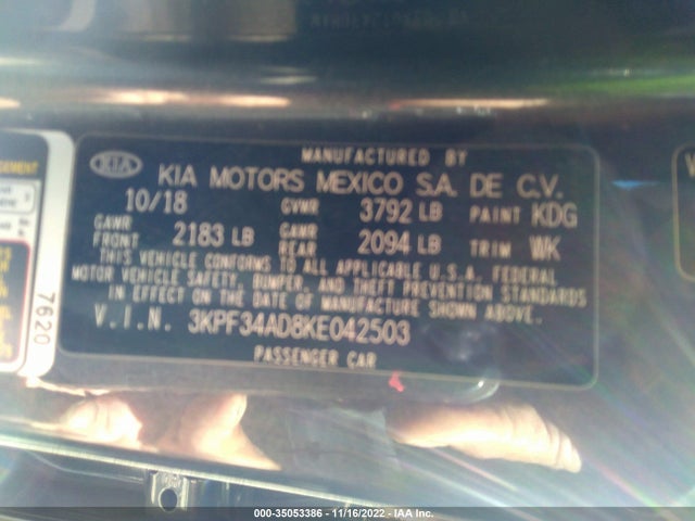 KIA FORTE S 2019 3KPF34AD8KE042503 Image 10