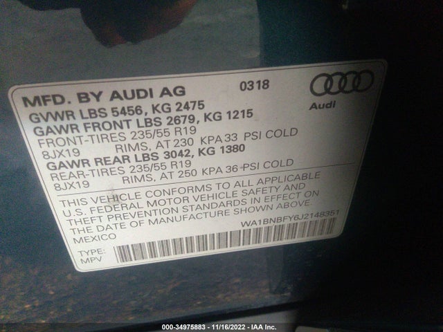 Audi Q5 Premium Plus 2018 WA1BNBFY6J2148351 Image 9