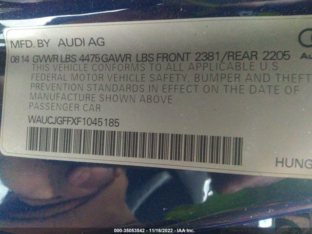 WAUCJGFFXF1045185 Audi A3 2.0 Tdi Premium Plus