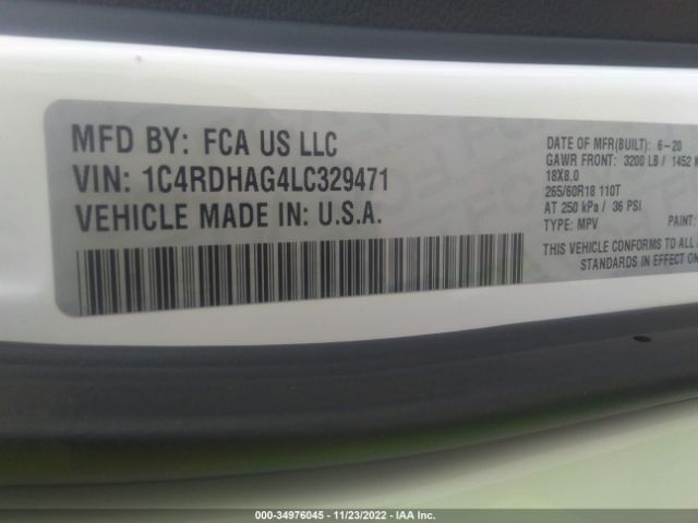 1C4RDHAG4LC329471 Dodge Durango Sxt