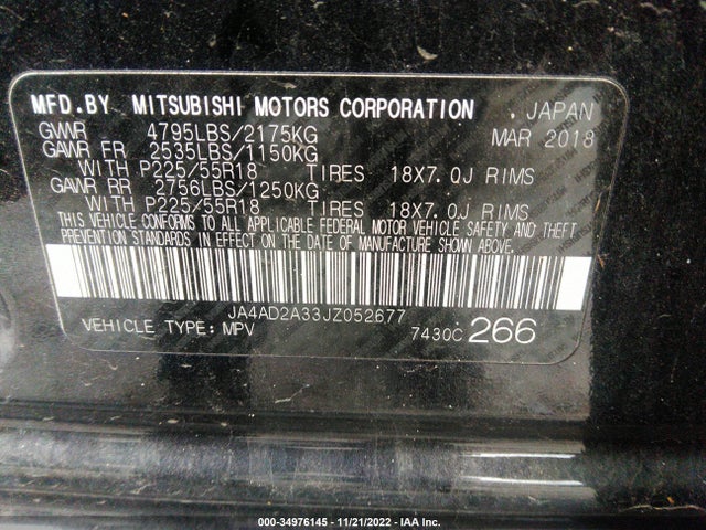JA4AD2A33JZ052677 Mitsubishi Outlander Es