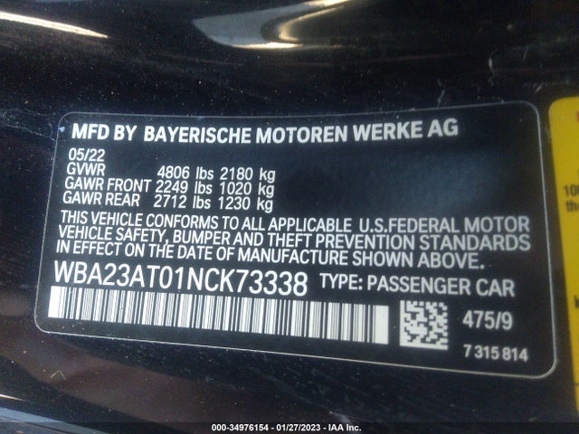 BMW 4 Series 430i 2022 аукцион фото