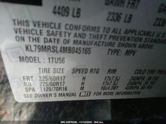 Chevrolet Trailblazer Lt 2021 KL79MRSL4MB045165 Image 9