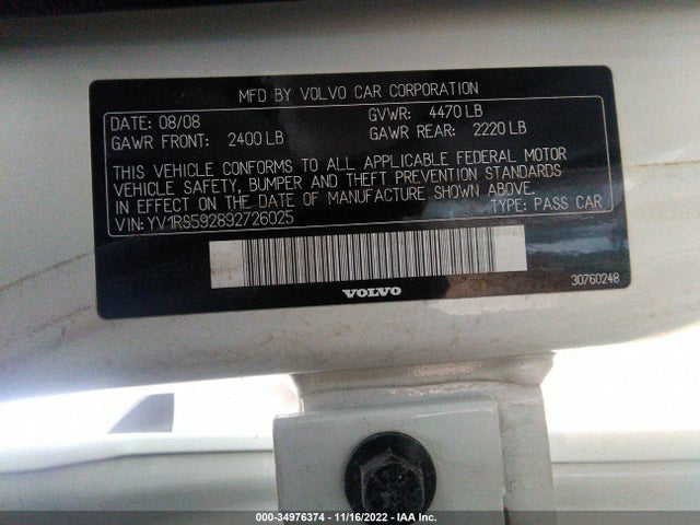 Volvo S60 2.5T 2009 YV1RS592892726025 Image 10