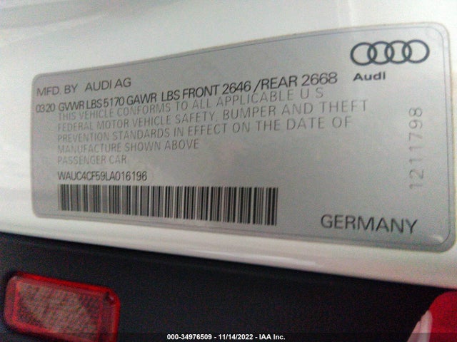 2020 Audi S5, VIN: WAUC4CF59LA016196
