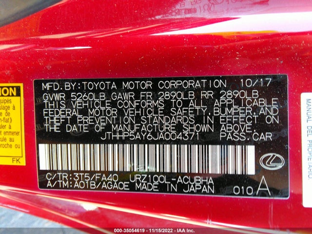 2018 Lexus LC, VIN: JTHHP5AY6JA004371
