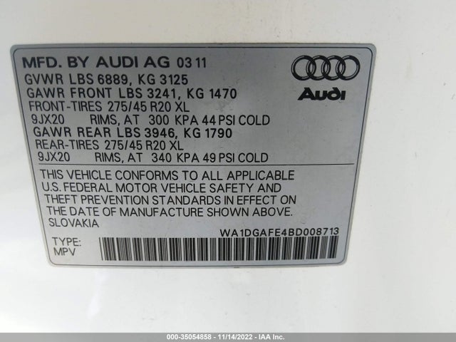 WA1DGAFE4BD008713 Audi Q7 3.0t S Line