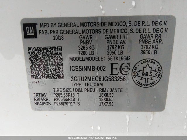 GMC Sierra 1500 Sle 2018 3GTU2MEC6JG583256 Image 9