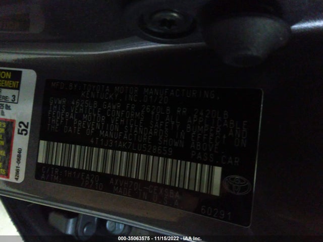 2020 Toyota Camry, VIN: 4T1J31AK7LU528659