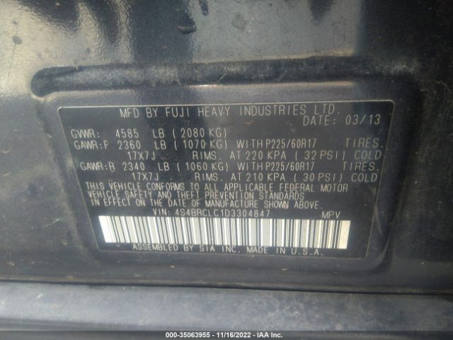 4S4BRCLC1D3304847 Subaru Outback 2.5i Limited