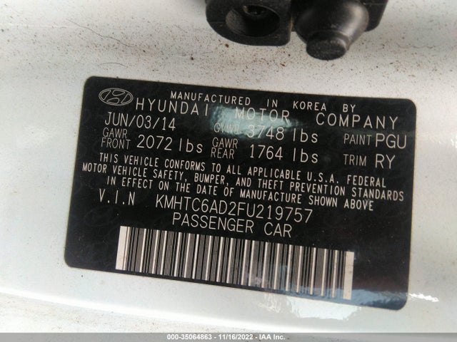 2015 HYUNDAI VELOSTER FLEX VIN: KMHTC6AD2FU219757