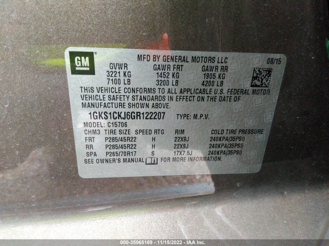 GMC YUKON DENALI 2016 1GKS1CKJ6GR122207 Image 9