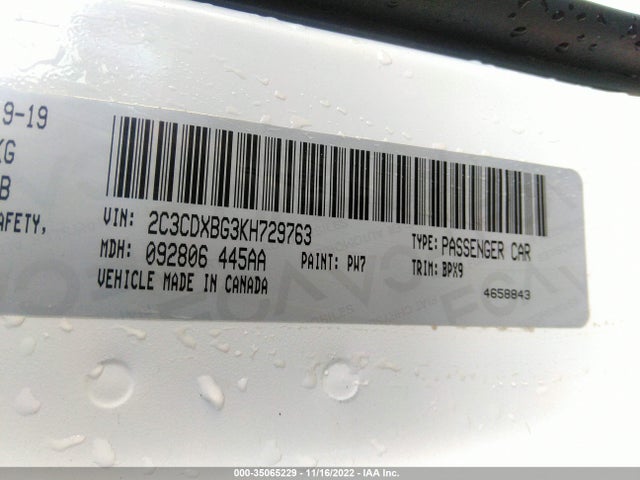 Dodge Charger Sxt Rwd 2019 2C3CDXBG3KH729763 Image 9