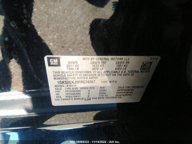1GKS2CKJ9FR574387 GMC YUKON DENALI