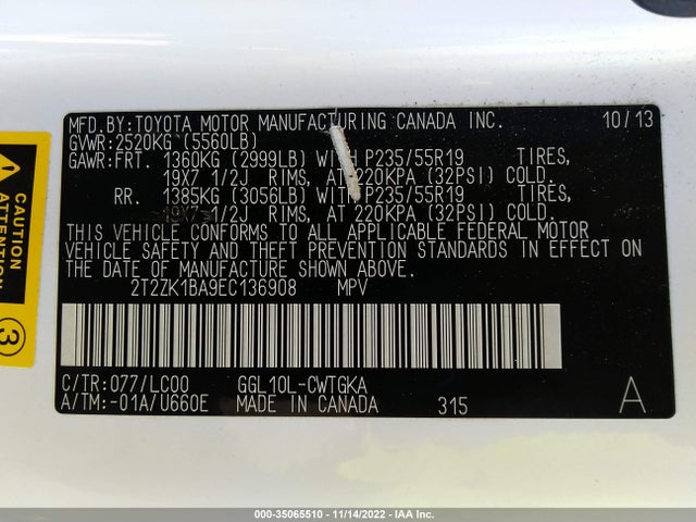 Lexus RX 350 2014 2T2ZK1BA9EC136908 Image 11