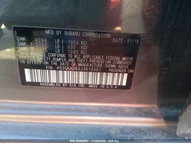 4S3GKAD63J3613307 Subaru Impreza Premium