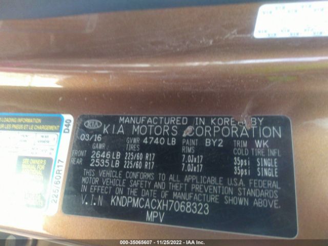 KNDPMCACXH7068323 KIA Sportage Lx