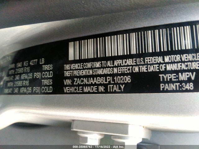 2020 Jeep Renegade, VIN: ZACNJAAB6LPL10206