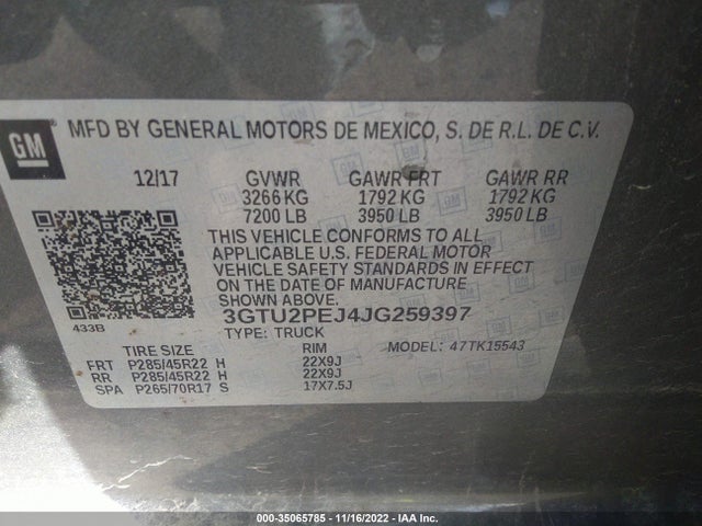 GMC Sierra 1500 Denali 2018 3GTU2PEJ4JG259397 Image 10