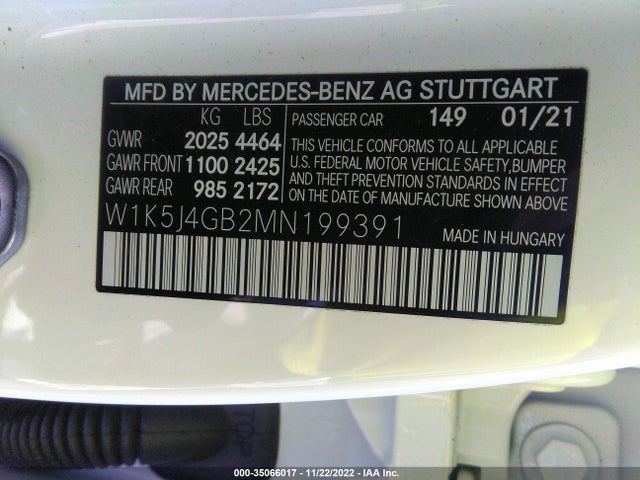 2021 Mercedes-Benz CLA-Class, VIN: W1K5J4GB2MN199391