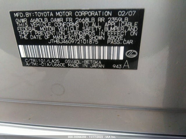 Lexus ES 350 2007 JTHBJ46G972101875 Image 11