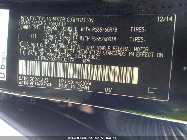 Lexus GX 460 2015 JTJBM7FXXF5102179 Image 11