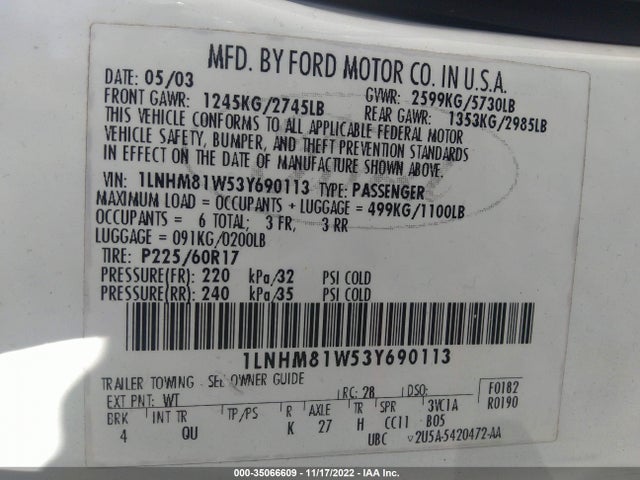 Lincoln Town Car Executive 2003 1LNHM81W53Y690113 Image 10
