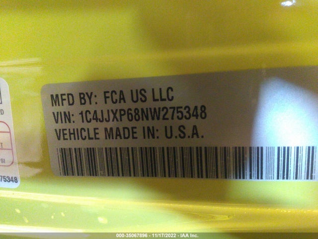 2022 Jeep Wrangler, VIN: 1C4JJXP68NW275348