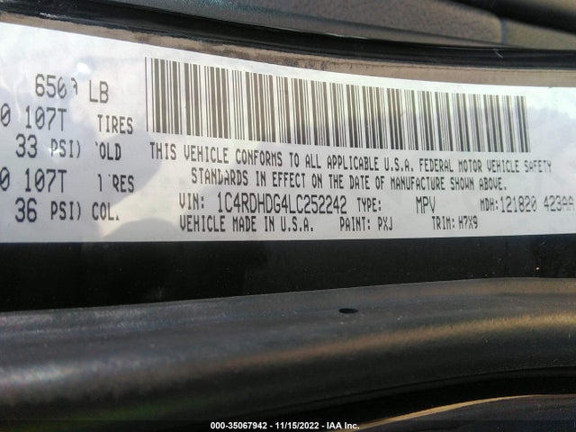 Dodge DURANGO GT 2020 1C4RDHDG4LC252242 Image 9