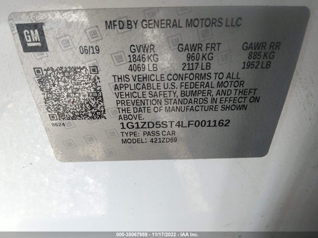 2020 Chevrolet Malibu, VIN: 1G1ZD5ST4LF001162